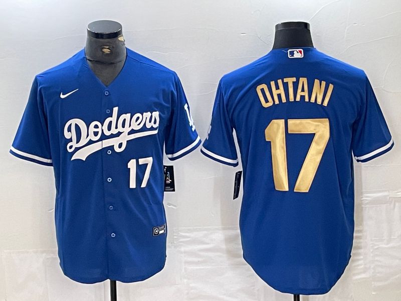 Men Los Angeles Dodgers 17 Ohtani Blue Nike Game MLB Jersey style 13